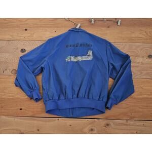 Marsh Aviation Cotton Lightweight Members Only Style Jacket Sz L 1980s